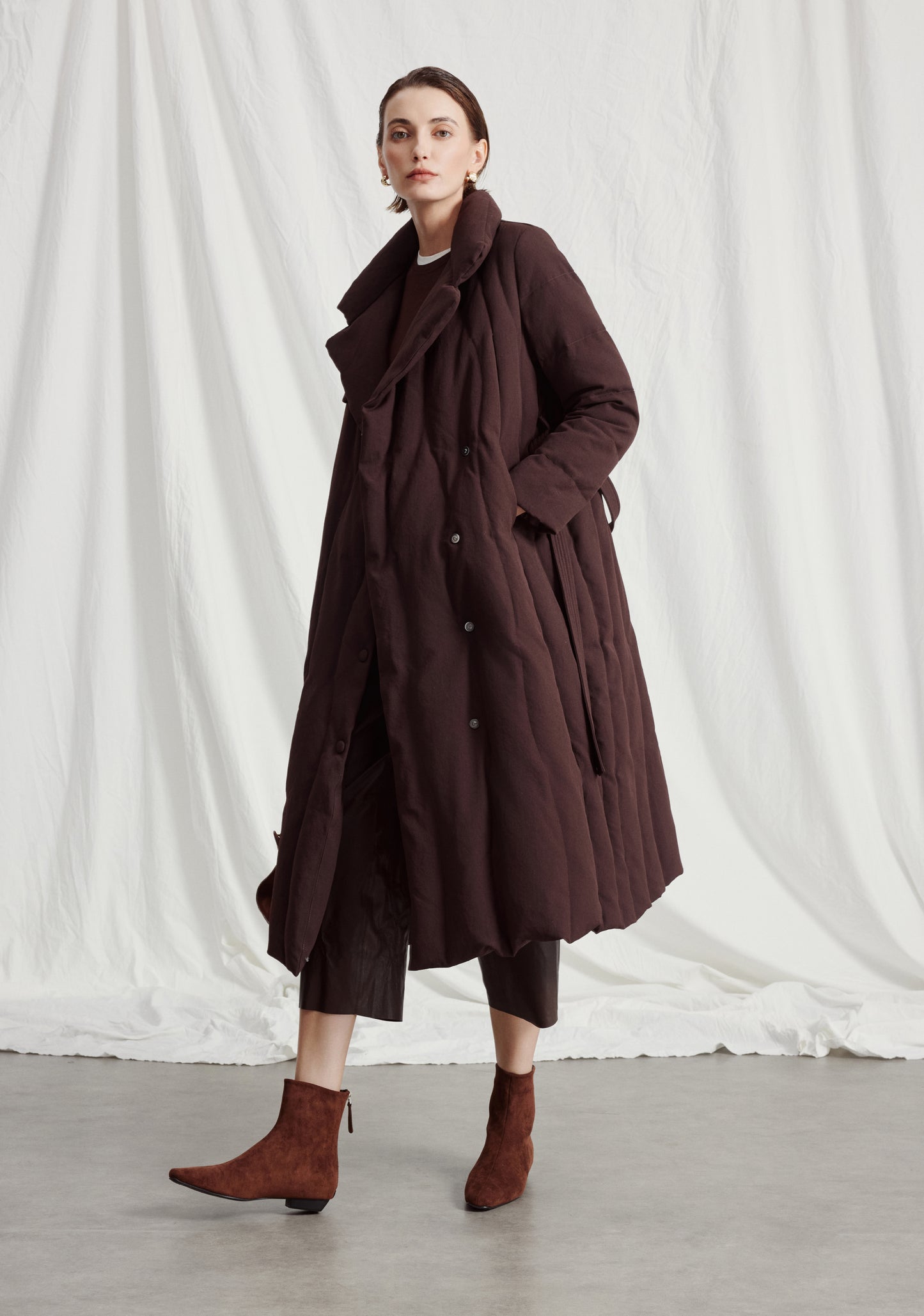 Long lapel down jacket